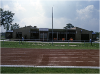 257504 Atletiekbaan, clubhuis GVAC (GROOT VELDHOVENSE ATLETIEK CLUB) , Sportcomplex de Korze, 1982 - 1990