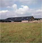 257521 Agrarische omgeving: stal bij boerderij in aanbouw, geen informatie bekend, 1955 - 1960