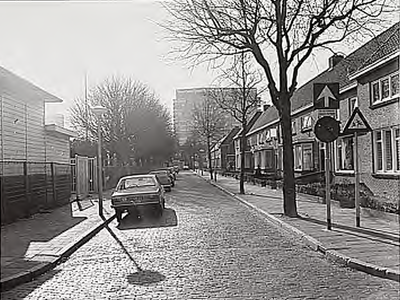 26983 Hans Steenwinkelstraat, gezien vanaf de kruising 'Hendrik de Keyzerlaan'. Op de achtergrond het complex van ...