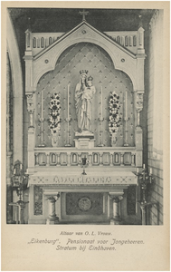 177 Het altaar van O.L.Vrouw in de kapel van Pensionaat Eikenburg. Het pensionaat is gelegen aan de Aalsterweg, 1904 - 1906