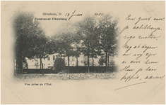 199 Aalsterweg 289, Pensionaat Eikenburg, tuin met op de achtergrond een van de gebouwen, 1900 - 1902