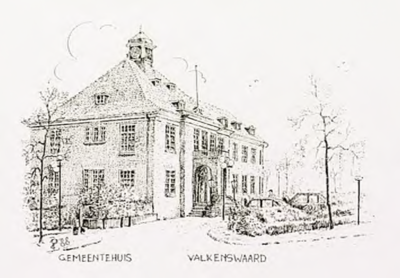 1821 Getekend gemeentehuis door P. Louwers, 1988