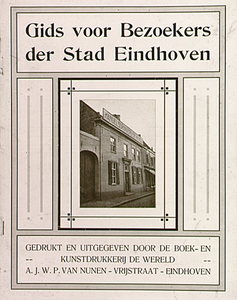 2063 Pand van Boek- en Kunstdrukkerij De Wereld, uitgever van de 'Gids voor Bezoekers der stad Eindhoven', Vrijstraat, ...