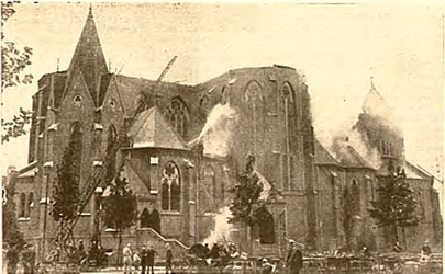 2413 Brand in de St. Trudokerk: nablussen, 1936