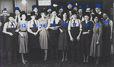 4283 Het productieproces in de hoedenfabriek van Jan Spoorenberg: Groepsfoto van het personeel , ca. 1951