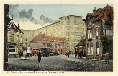 4634 Emmasingel, met op de achtergrond de Philips fabriek, gezien vanaf de kruising Keizersgracht, 1929 - 1933