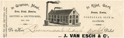 15006 Een briefhoofd van J. van Esch & Co, handelaar in onder andere granen, zaden en olie, 00-03-1920