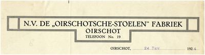 15014 Oirschot Een briefhoofd van de N.V. de Oirschotsche-stoelen fabriek, 24-11-1924