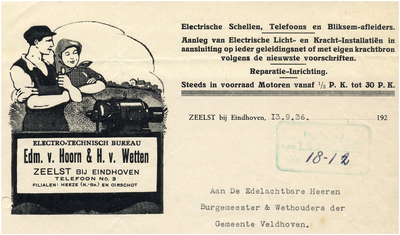 15066 Edm. Van Hoorn & H. van Wetten. Electro-technisch bureau, 13-09-1936