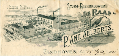 15085 P. Ant. Aelberts. Stoom-Bierbrouwerij De Raaf, 12-04-1905
