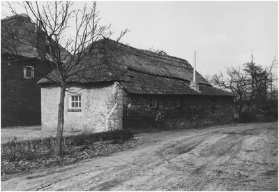 20472 Schuur met rieten dak behorende bij de boerderij van de fam. Van Cuijck aan de Notel, 1968