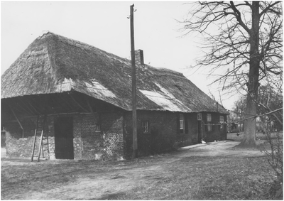 20480 Langgevelboerderij aan de Notel, met op de kop overhangend dak. Eigenaar Van Brunschot, bewoner fam. van Tiel, 1968