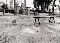 22342 Vandaal heeft 4 lindebomen omgezaagd op de Markt Omwonende heeft bos bloemen neergelegd op lege plaats, 22-09-1994