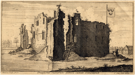 23663 Gezicht op de ruïne van het befaamde kasteel Cranendonck, 1740 - 1750