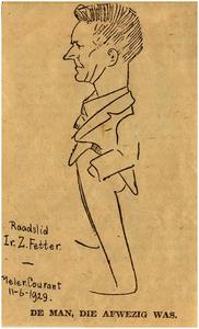 23692 Caricatuur van Ir. Z. Fetter, 11-06-1929