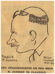 23741 Caricatuur van raadslid M.Jansen, 18-05-1939