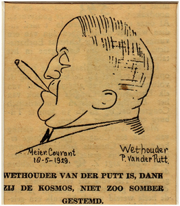 23767 Cartoon van wethouder P. van der Putt, 18-05-1929
