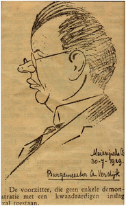 23788 Caricatuur van burgemeester Antoon Verdijk, 30-07-1929