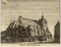 23816 Uitgeknipte gravure van de Kerk te Eindhoven, z.j.
