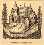 23878 Reconstructietekening van het kasteel van Eindhoven.naar de prent van Frans Hogenberg, 1700