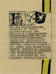 23890 Diploma bij het planten van twee herdenkingsbomen door het leids studentencorps Brabantia Septentrionalis, 16-11-1951