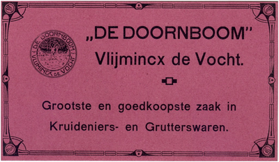 23948 Reclame van kruidenier De Doornboom , 1910 - 1920