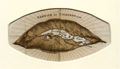 23957 Binnenblad van sigarendoos van Cubaanse sigaren, 1900 - 1920
