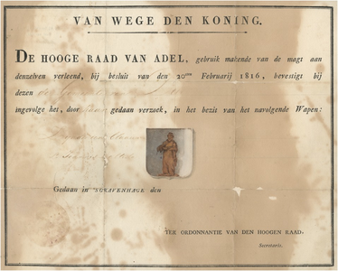 24007 Diploma van het gemeentewapen van Duizel, 1817 - 1818