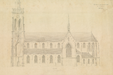 24115 Ontwerptekening voor de nieuwe St.Petruskerk te Woensel, 1870 - 1875