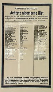 30037 Publicatie van namen van doden van bombardement, 22-02-1944