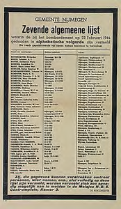 30038 Publicatie van namen van doden van bombardement, 22-02-1944