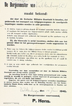 30077 Bepalingen gedurende het transport van krijgsgevangenen, 14-06-1940