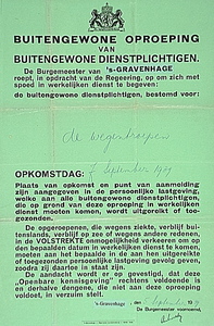 30080 Oproep tot mobilisatie van de wegentroepen, 05-09-1939