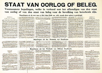 30087 Voornaamste bepalingen van de staat van oorlog of beleg gepubliceerd bij de mobilisatie, 23-05-1939