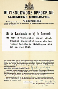 30088 Oproep tot mobilisatie van land- en zeemacht, 28-08-1939