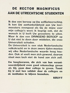 30108 Proclamatie in verband met studentenverzet, 1940