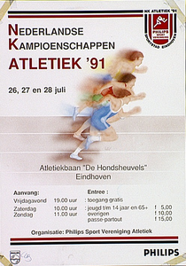 30147 Nederlandse Kampioenschappen Atletiek ' 91 op Atletiekbaan De Hondsheuvels , 26-07-1991 - 28-07-1991