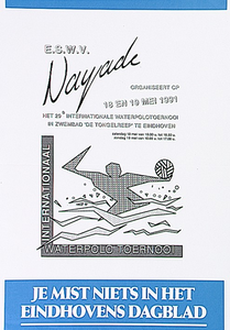 30154 Internationaal Waterpolotoernooi van vereniging Nayade in Zwembad 'De Tongelreep', 18-05-1991 - 19-05-1991