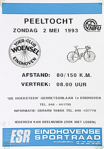 30161 Peeltocht voor iedereen, georganiseerd door Toer-club Woensel, afstand: 80/150 km, vertrek vanuit De Hoeksteen , ...