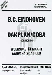 30205 Basketball Eredivisie in Sporthal Eckart, 13-03-1991
