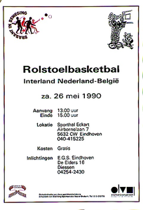 30222 Interlandwedstrijd Rolstoelbasketbal in Sporthal Eckart, 26-05-1990