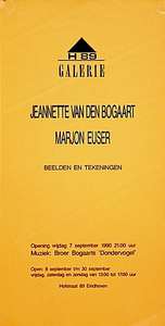 30247 Expositie beelden en tekeningen van Jeanette van den Bogaart en Marjon Euser, 08-09-1990 - 30-09-1990