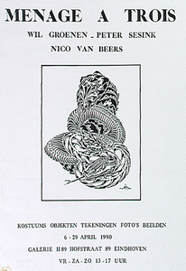 30252 Expositie beeldende kunst van Wil Groenen, Peter Sesink en Nico van Beers in Galerie H 89, 06-04-1990 - 29-04-1990