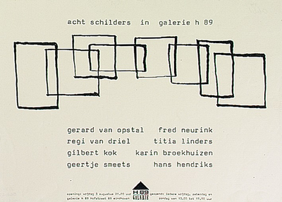 30255 Expositie van acht schilders in Galerie H 89, 03-08-1990 - 00-08-1990
