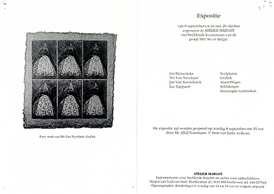 30273 Expositie beeldende kunst in Atelier Margot, 09-09-1993 - 20-10-1993