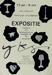 30288 Expositie tafels en romantische kamertje in Galerie Yksi, 12-01-1992 - 06-03-1992