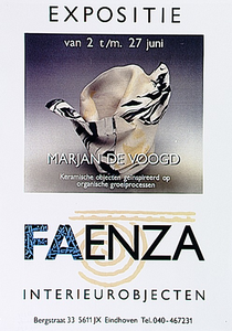 30292 Expositie keramische objecten in galerie Faenza, 02-06-1992 - 27-06-1992