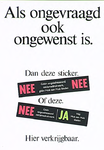 30354 Reklamedrukwerk voor stickers ongewenste post, 1993