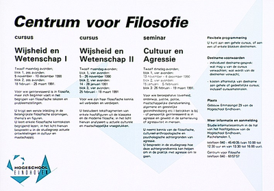 30397 Cursus Filosofie aan de Hogeschool Eindhoven, 11-1990 - 00-03-1991