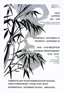 30424 Eerste lustrum International Secondary School Eindhoven met Japanse entertainment., 25-11-1992 - 26-11-1992